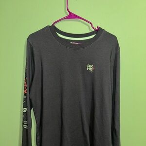 Duluth Trading Co Charcoal Long Sleeve Tee with Floral Accents